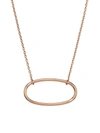 Ginette Ny 18k Rose Gold Mini Ellipse Pendant Necklace