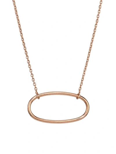 Ginette Ny 18k Rose Gold Mini Ellipse Pendant Necklace