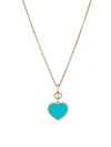 Chopard Women's Happy Hearts 18k Rose Gold, Diamond & Turquoise Pendant Necklace