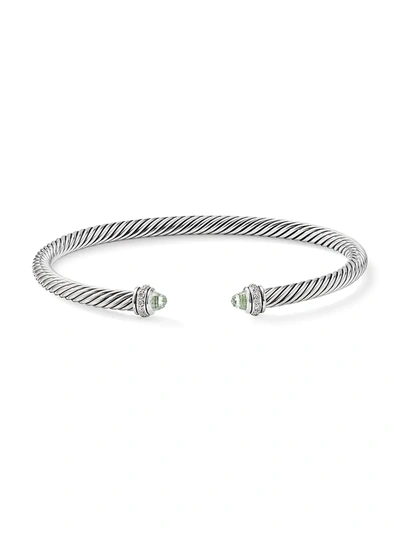 David Yurman Women's Cable Classic Bracelet With Gemstone & Diamonds In Prasiolite
