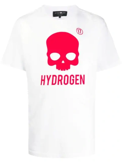 Hydrogen Printed Logo T-shirt In White