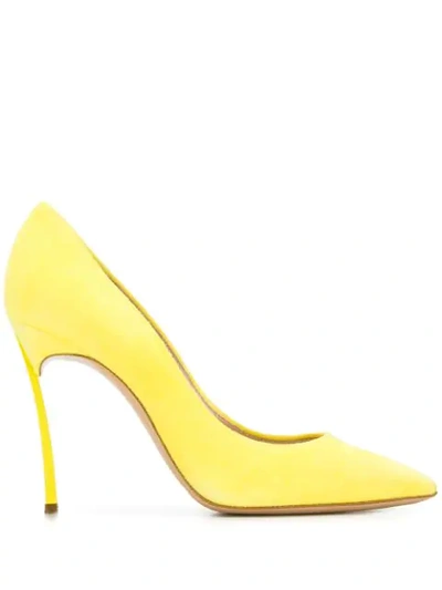 Casadei Suede Stiletto Pumps In Yellow