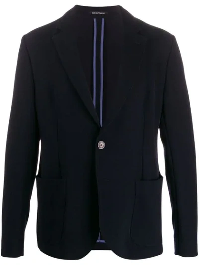 Emporio Armani Relaxed Sport Jacket In Blue
