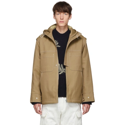 Jacquemus Hooded Cotton Blend Canvas Jacket In 19601280 Be