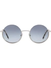 Miu Miu 52mm Embellished Round Sunglasses In Silver