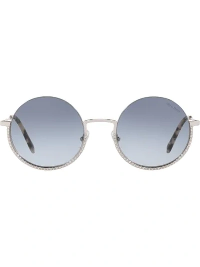 Miu Miu 52mm Embellished Round Sunglasses In Silver