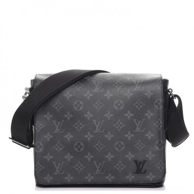 Pre-owned Louis Vuitton  Messenger District Monogram Eclipse Pm Noir Black