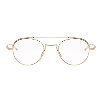 Thom Browne Gold And Silver Tbx912 Glasses In Goldsilver