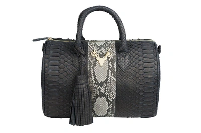 Taxidermy Ashford Satchel Black With Natural Stripe--back Ordered