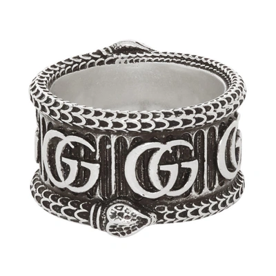 Gucci Gg Marmont Silver Snake Ring