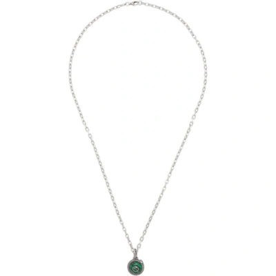 Gucci Garden Semiprecious Stone Pendant Necklace In 4401 Silgrn