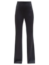 The Row Delon High-rise Scuba-jersey Flared Trousers In Dark Navy