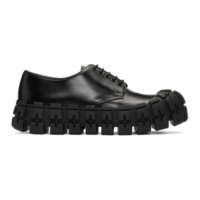 Prada Black Brushed Platform Derbys