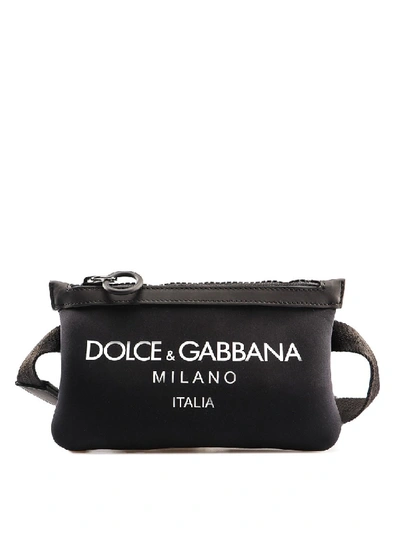 Dolce & Gabbana Black Large Palermo Printed Logo Belt Bag