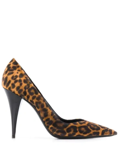 Saint Laurent Leopard Print 100 Pumps In Animal Print