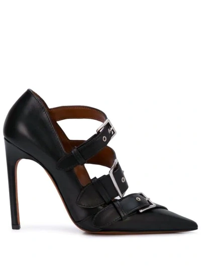 Altuzarra Rex Trio-buckle Leather Pumps In Black