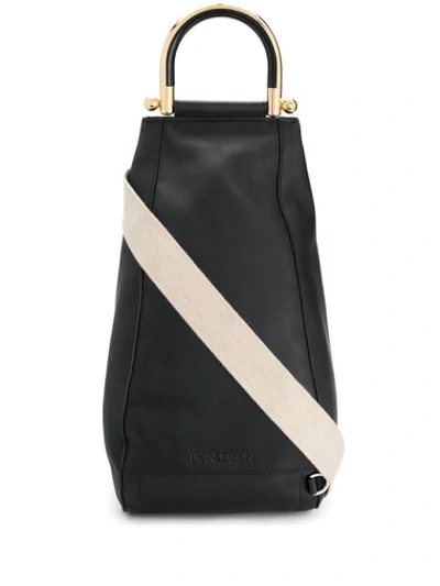 Jw Anderson Wedge Leather Shoulder Bag In Black