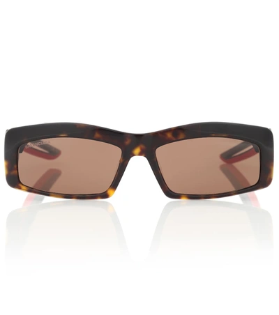 Balenciaga Hybrid Square-frame Tortoiseshell Acetate Sunglasses In Brown