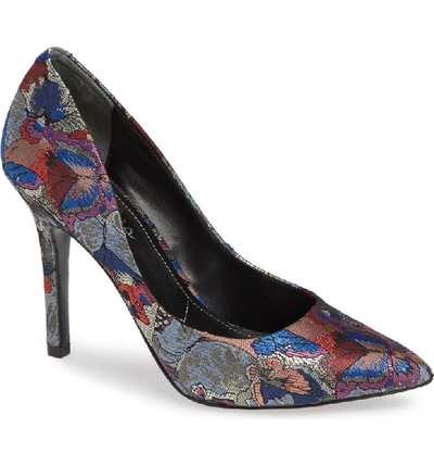 Charles By Charles David Maxx Pointy Toe Pump In Deep Navy Butterfly Fabric