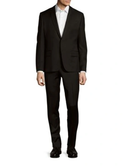 Pierre Balmain Classic-fit Two-button Wool-blend Suit In Black