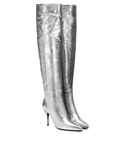 Zimmermann Metallic Leather Over-the-knee Boots In Silver