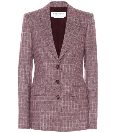 Gabriela Hearst Olga Checked Wool-blend Blazer In Red