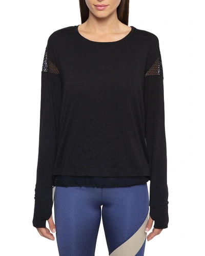 Koral Pasto Long-sleeve Top In Black