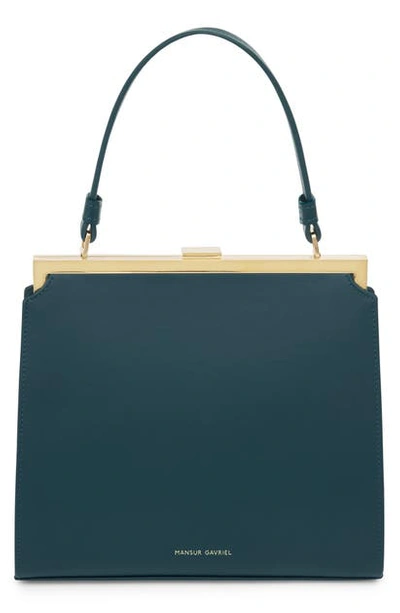 Mansur Gavriel Elegant Leather Top-handle Bag In Midnight Blue