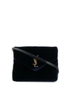 Saint Laurent Loulou Velvet Shoulder Bag In Black