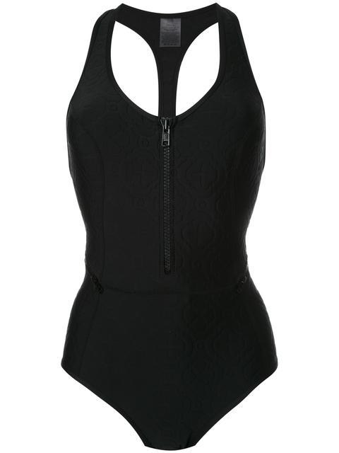 Duskii Ochre One-piece T-back Swimsuit In Black | ModeSens