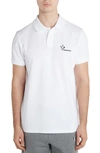 Moncler Logo Regular Fit Pique Polo Shirt In White