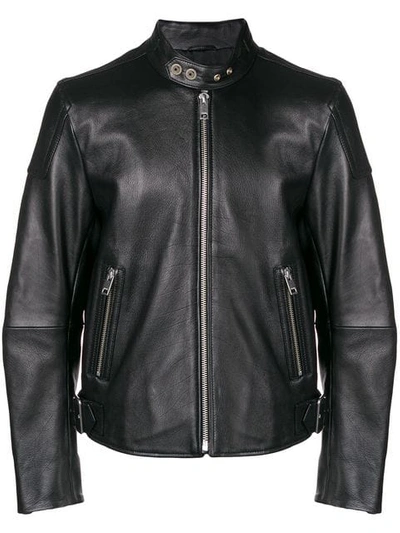 Diesel L-shiro Leather Moto Jacket In Black