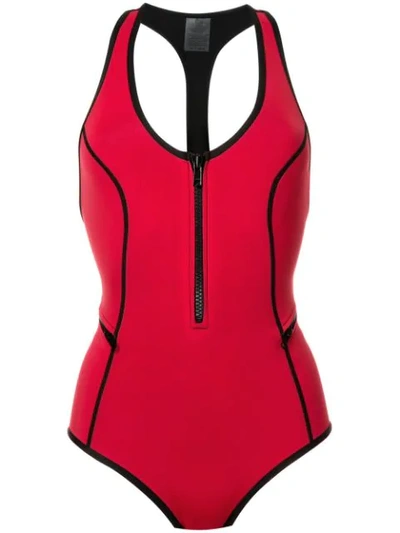 Duskii Oasis T Back One Piece In Red
