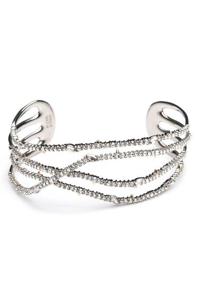 Alexis Bittar Women's Crystal Pavé Orbiting Cuff Bracelet In Silver