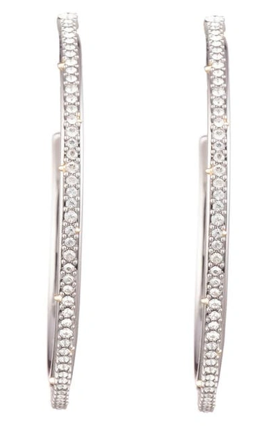 Alexis Bittar Modern Georgian Crystal Encrusted Spike Hoop Earrings In Silver