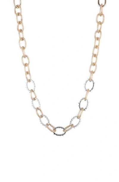 Alexis Bittar Modern Georgian Crystal Encrusted Mesh Chain Link Necklace, 16 In Gold Multi