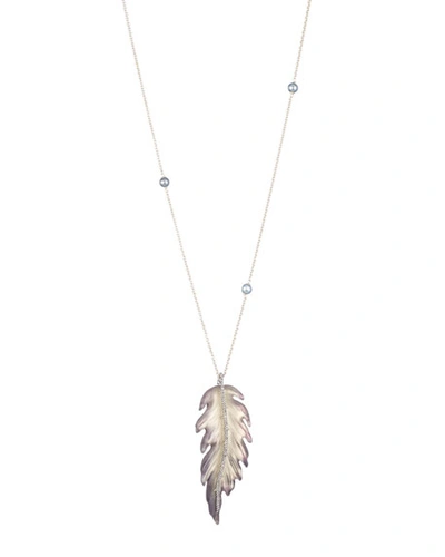 Alexis Bittar Modern Georgian Long Feather Pendant Necklace, 32 In Gold