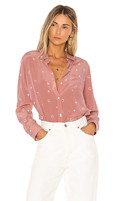 Rails Kate Silk Blouse In Mauve Lucky Horseshoes