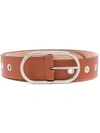 Acne Studios Masculine Large Logo-buckle Leather Belt In Almond Brown