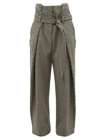 Hillier Bartley Tailored Houndstooth Wool Trousers In Grey