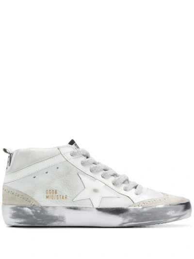 Golden Goose Mid Star High-top Leather Trainers In White