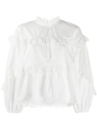 Ulla Johnson Ethel Ruffled Shirt In Blanc