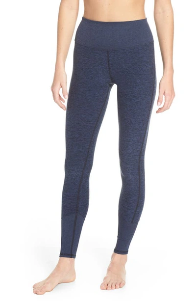 Alo Yoga High-rise Heathered Lounge Leggings In Rich Navy