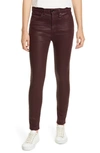 Rag & Bone Nina High-rise Ankle Skinny Jeans In Coated Wine