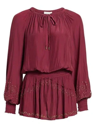 Ramy Brook Women's Cynthia Peasant Dress In Burgundy