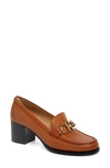 Ferragamo Women's Rolo Moc-toe Block-heel Loafers In Brown