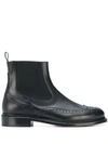 Clergerie Women's Rachel Brogue Wingtip Chelsea Boots In Black