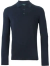 Zanone Long Sleeve Polo Shirt In Blue