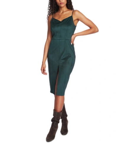 1.state Stretch Microsuede Body-con Dress In Deep Forest