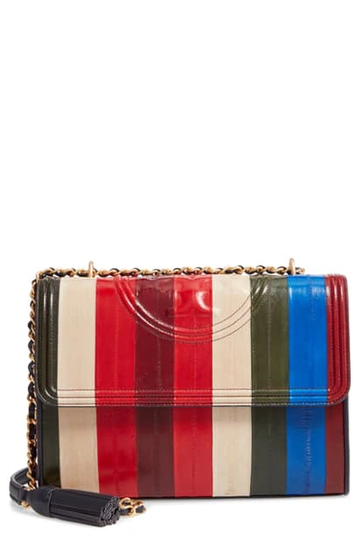 Tory Burch Fleming Patchwork Eel Leather Convertible Shoulder Bag In Multi